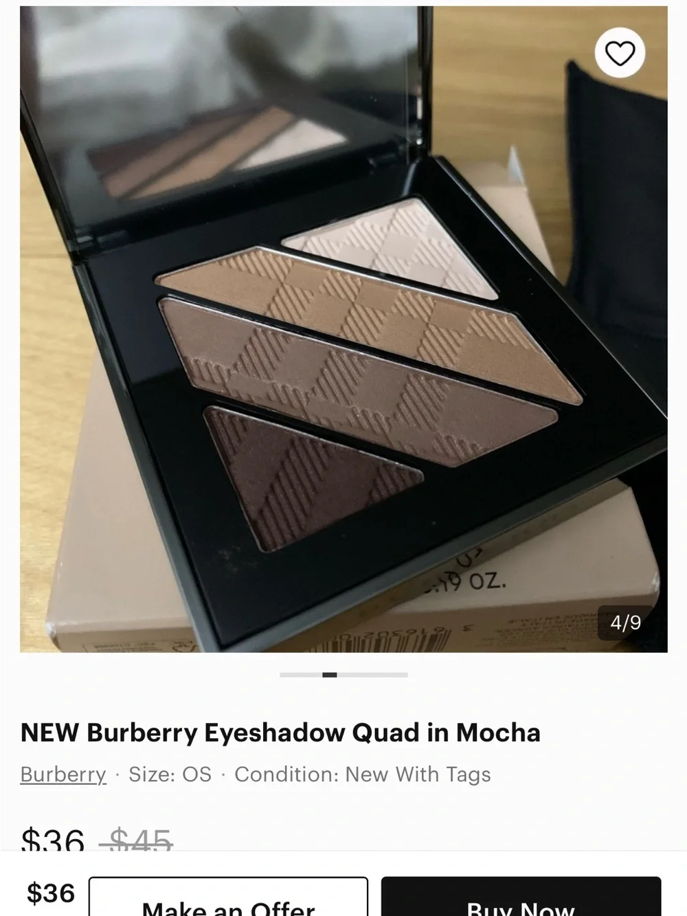 NWOB.  Burberry Nude Bronze Eyeshadow Palette - Mocha
